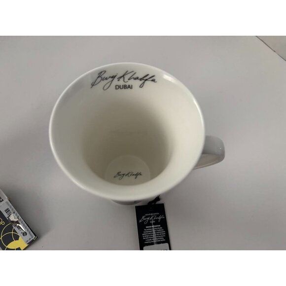 NEW BURJ KHALIFA Dubai Souvenir Mugs Cups Set of 2 UAE Skyscraper Elegant Tall - Picture 6 of 8